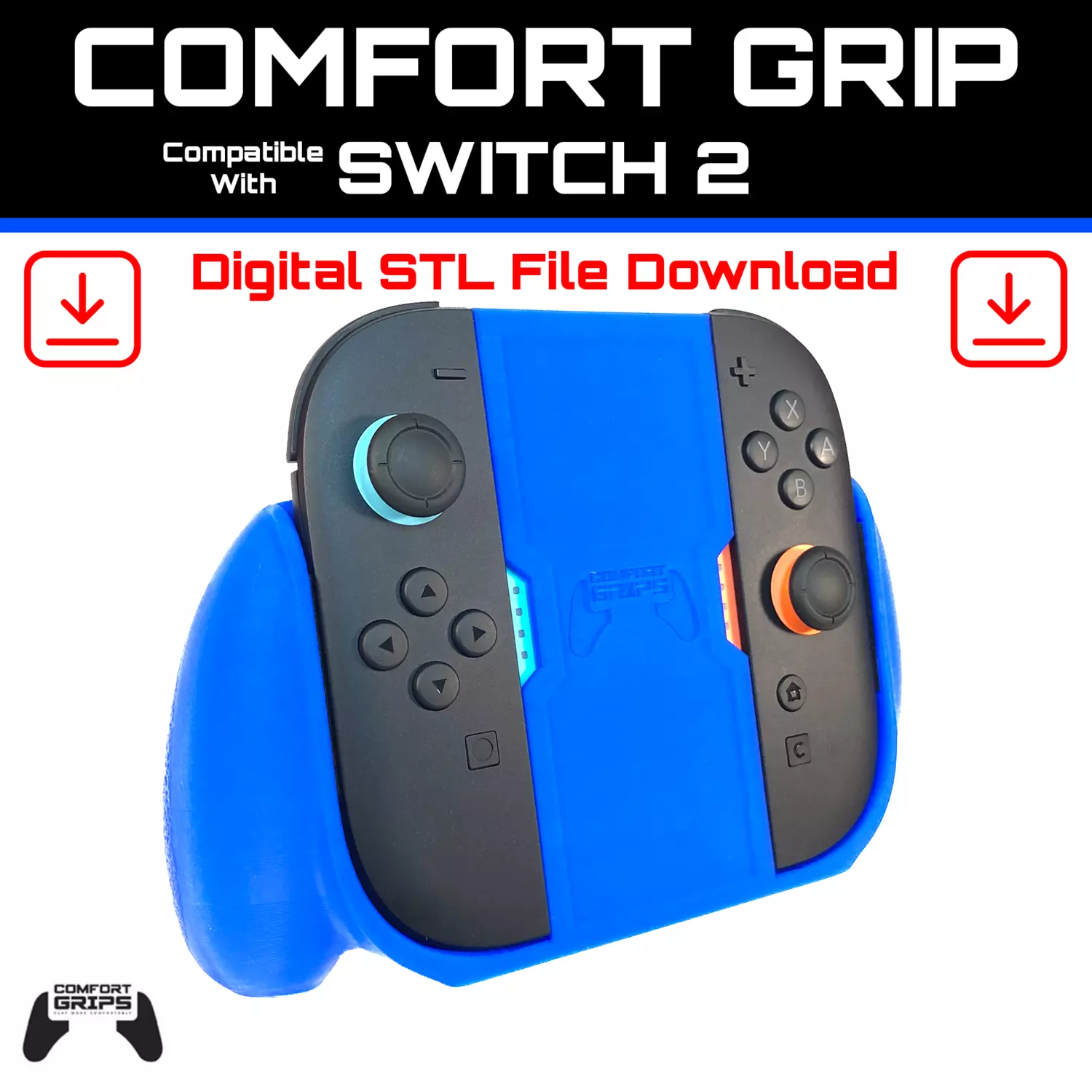 Double Joy-Con Comfort Grip Compatible With Switch 2 3D print model