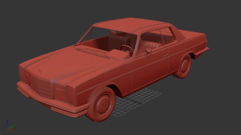 Mercedes Benz W114 coupe 1969 3D print model_1