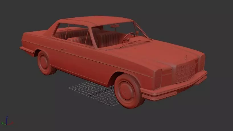 Mercedes Benz W114 coupe 1969 3D print model_0