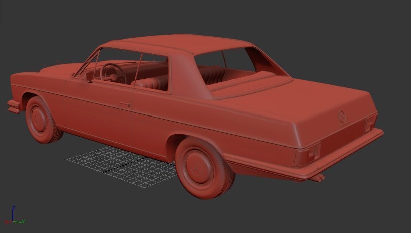 Mercedes Benz W114 coupe 1969 3D print model_2