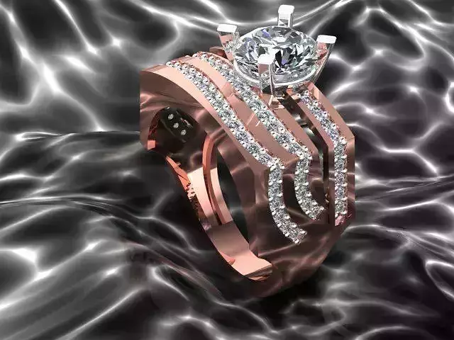Ring rose gold engagement with diamonds