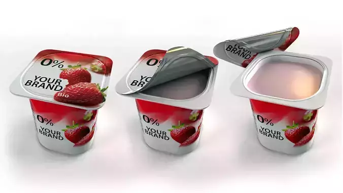 Openable Yogurt Cup 3D model