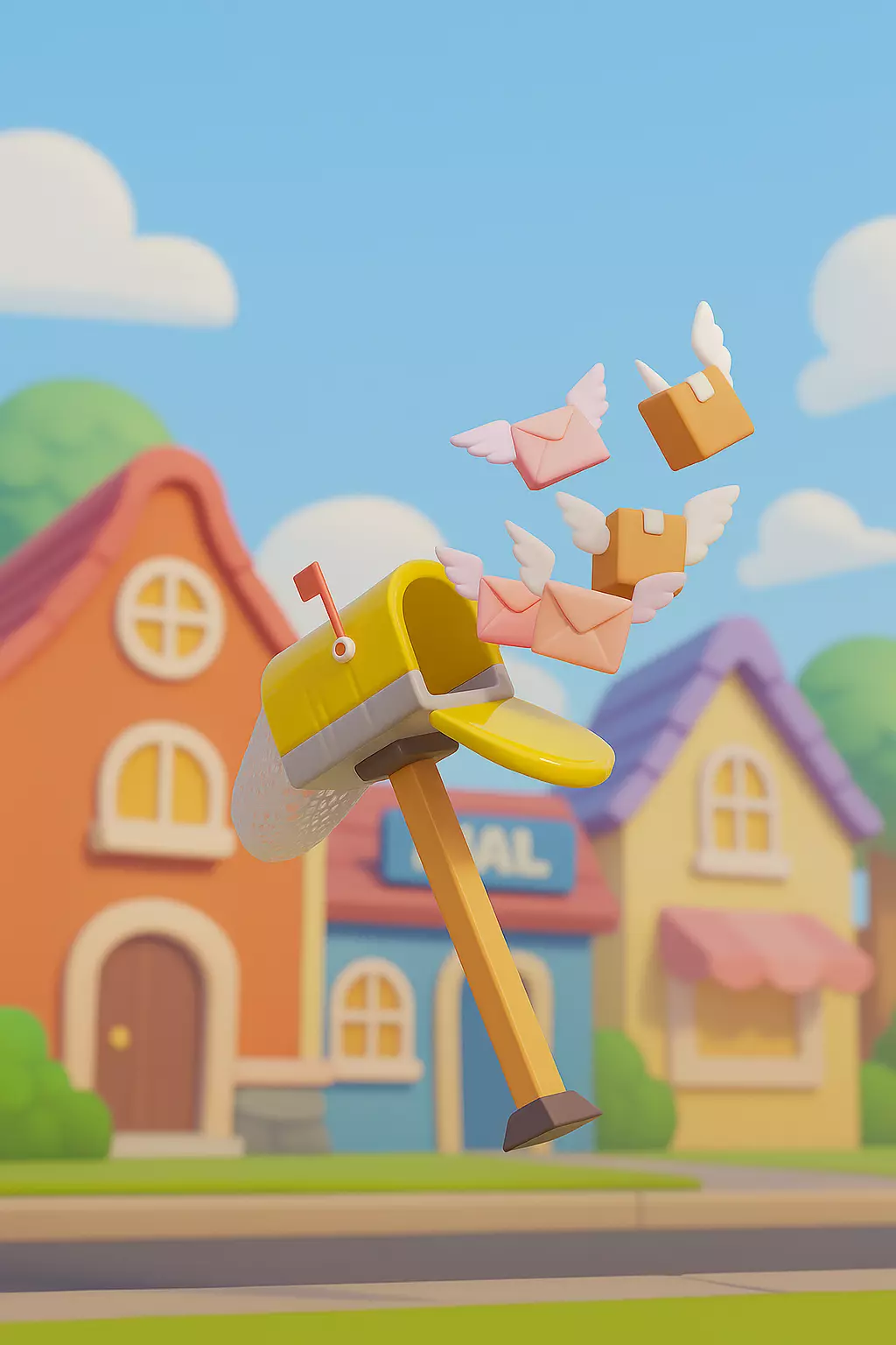 butterfly net with Flying Mailbox 3D model