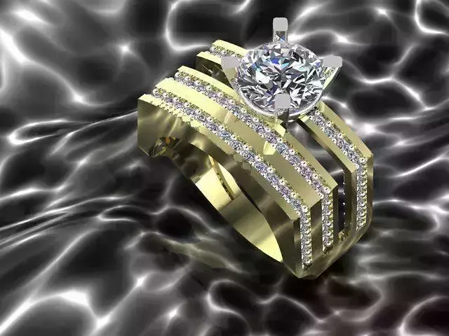 Ring engagement with diamonds