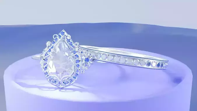 Diamond Engagement Ring set 3D model Diamond Engagement Ring set 3D model