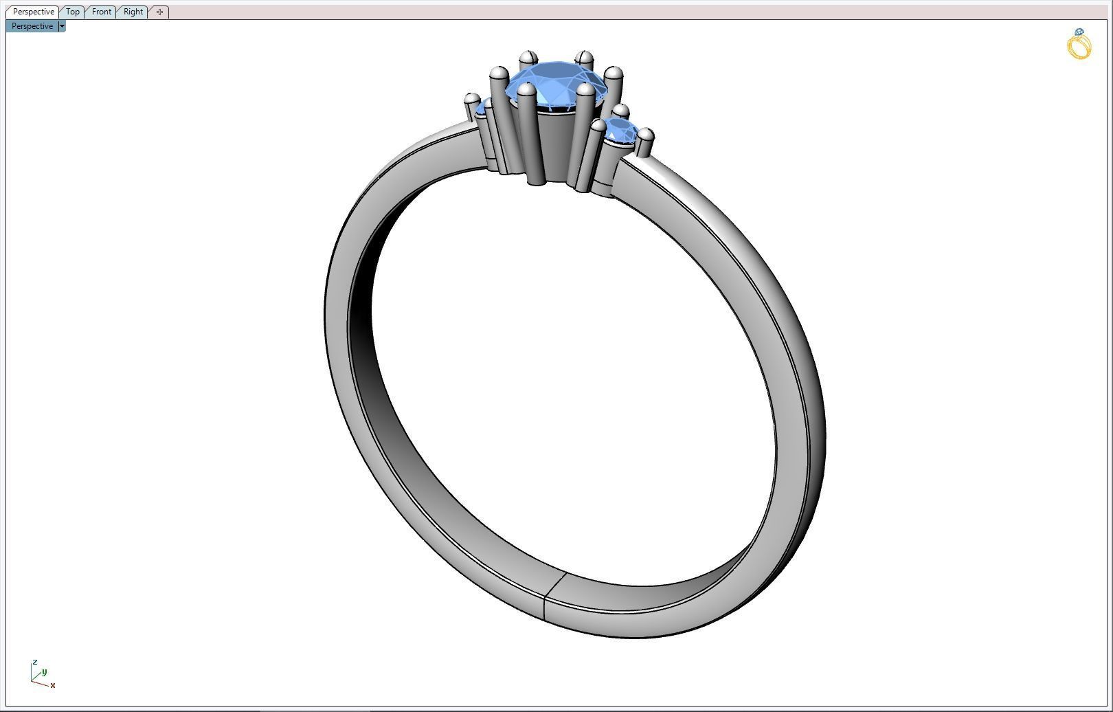 DIAMOND WEDDING RING 3D print model_14