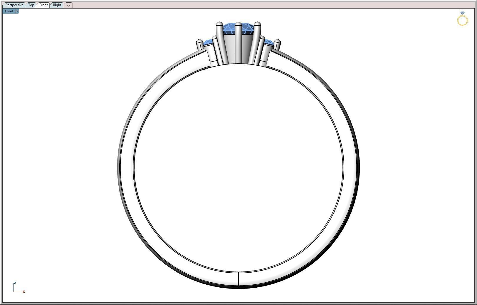 DIAMOND WEDDING RING 3D print model_16