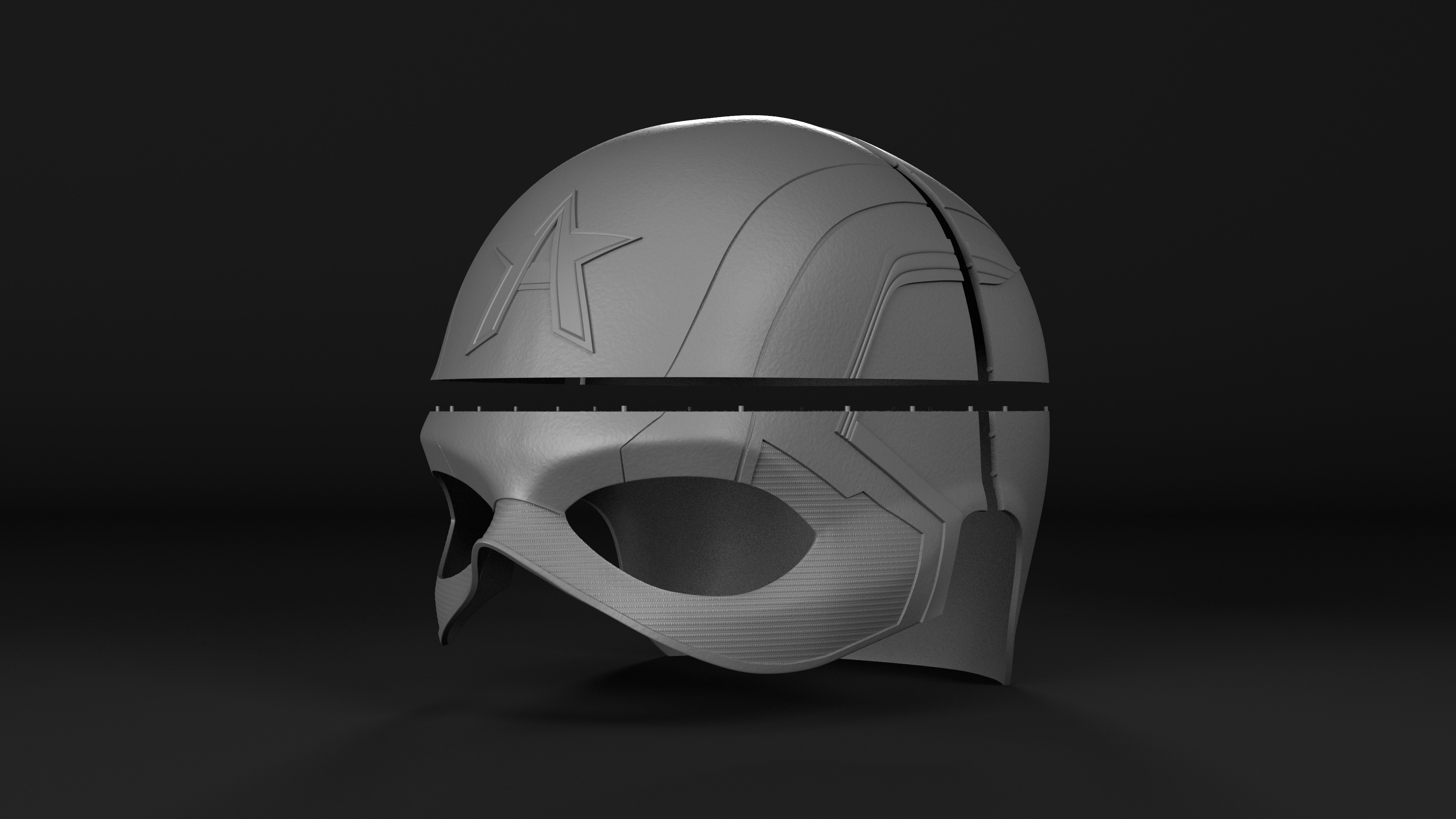  US Agent helmet life-size cosplay 3D print model_3