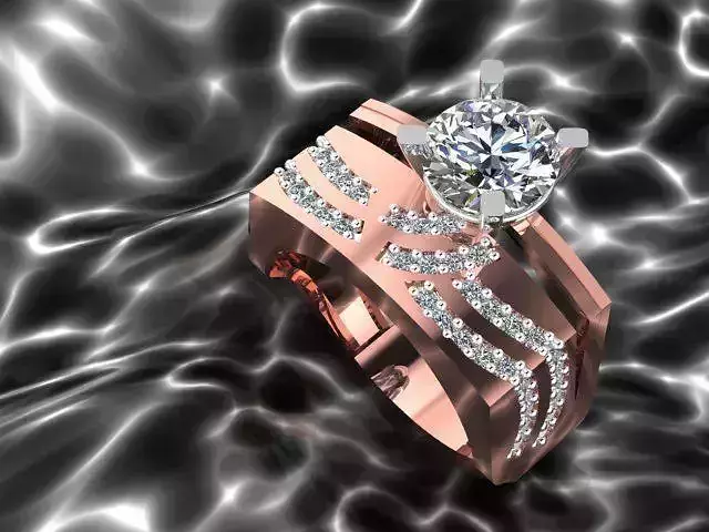 Ring rose gold engagement with diamonds
