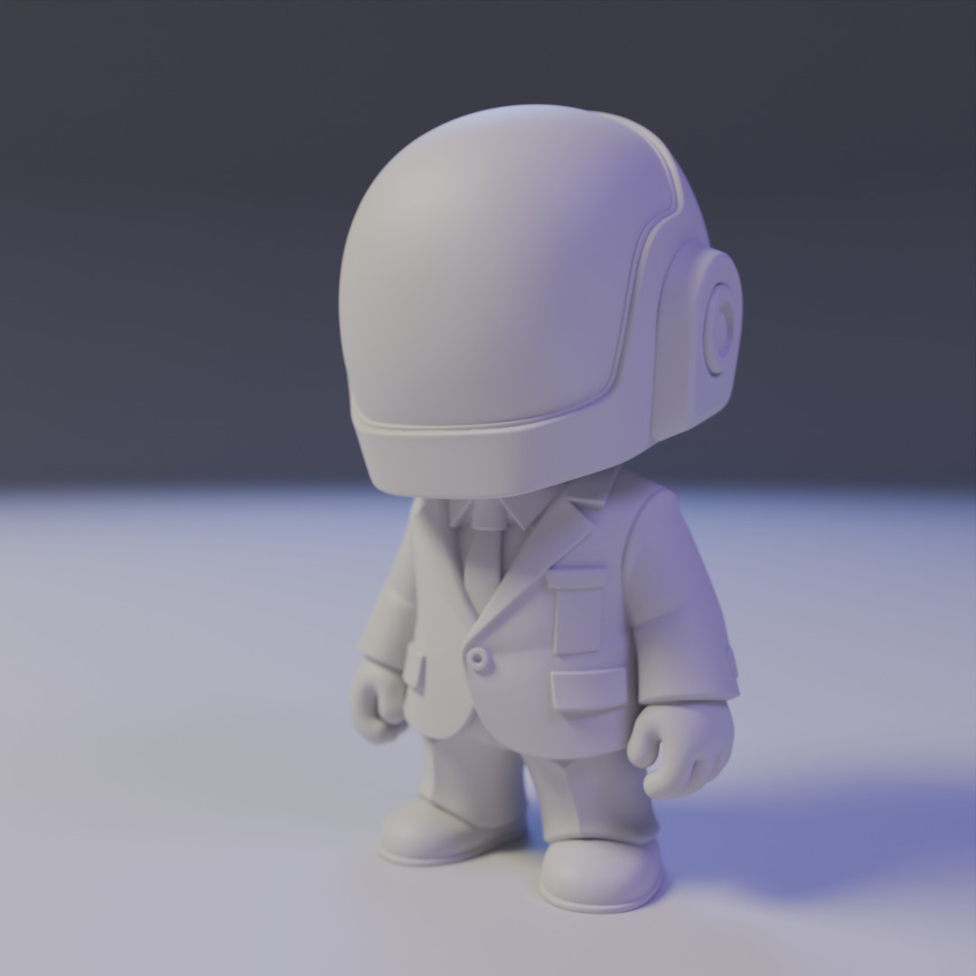 Guy-Manuel  Daft Punk chibi 3D print model_10