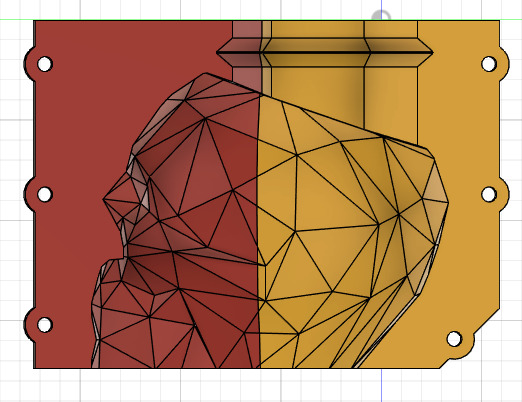 Vase Mold Low Poly Skull 3D print model_3