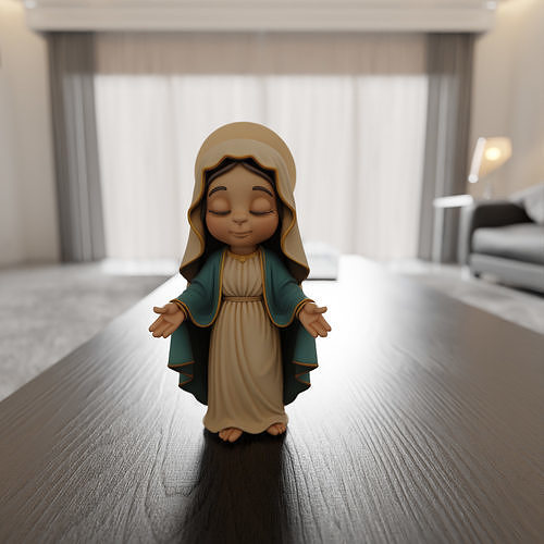 Mary Mother of Jesus chibi 3D print model