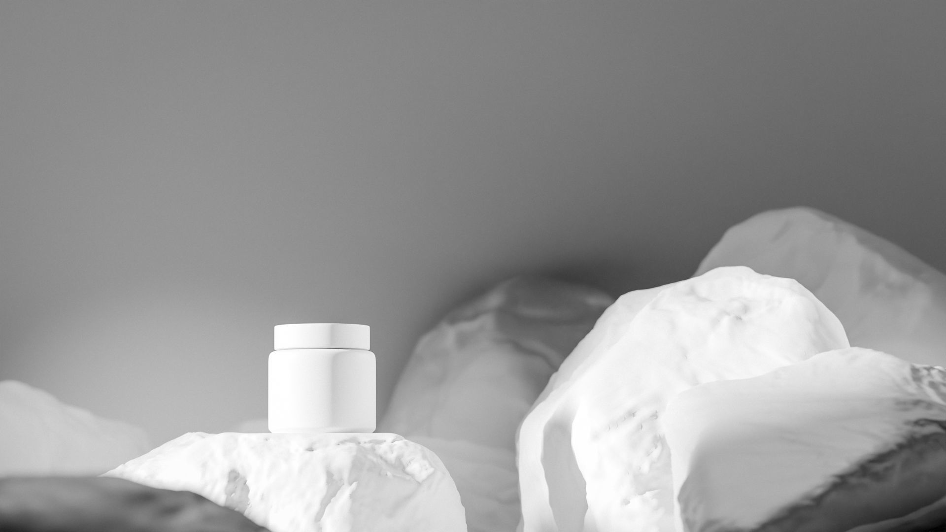 Black Cosmetic Jar on Rock Podium Low-poly 3D model_14