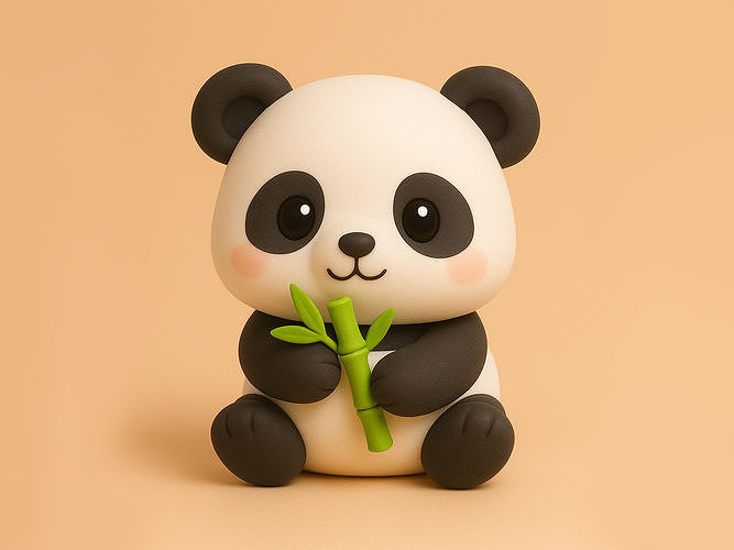 Panda Bamboo 3D print model