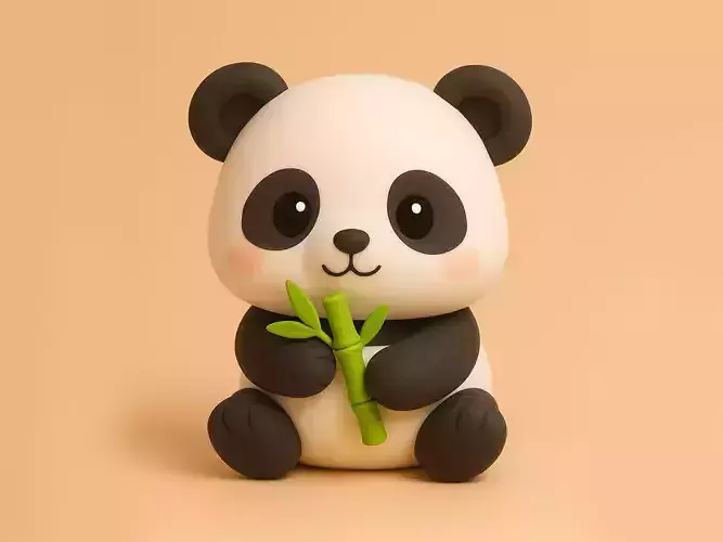 Panda Bamboo 3D print model Panda Bamboo 3D print model