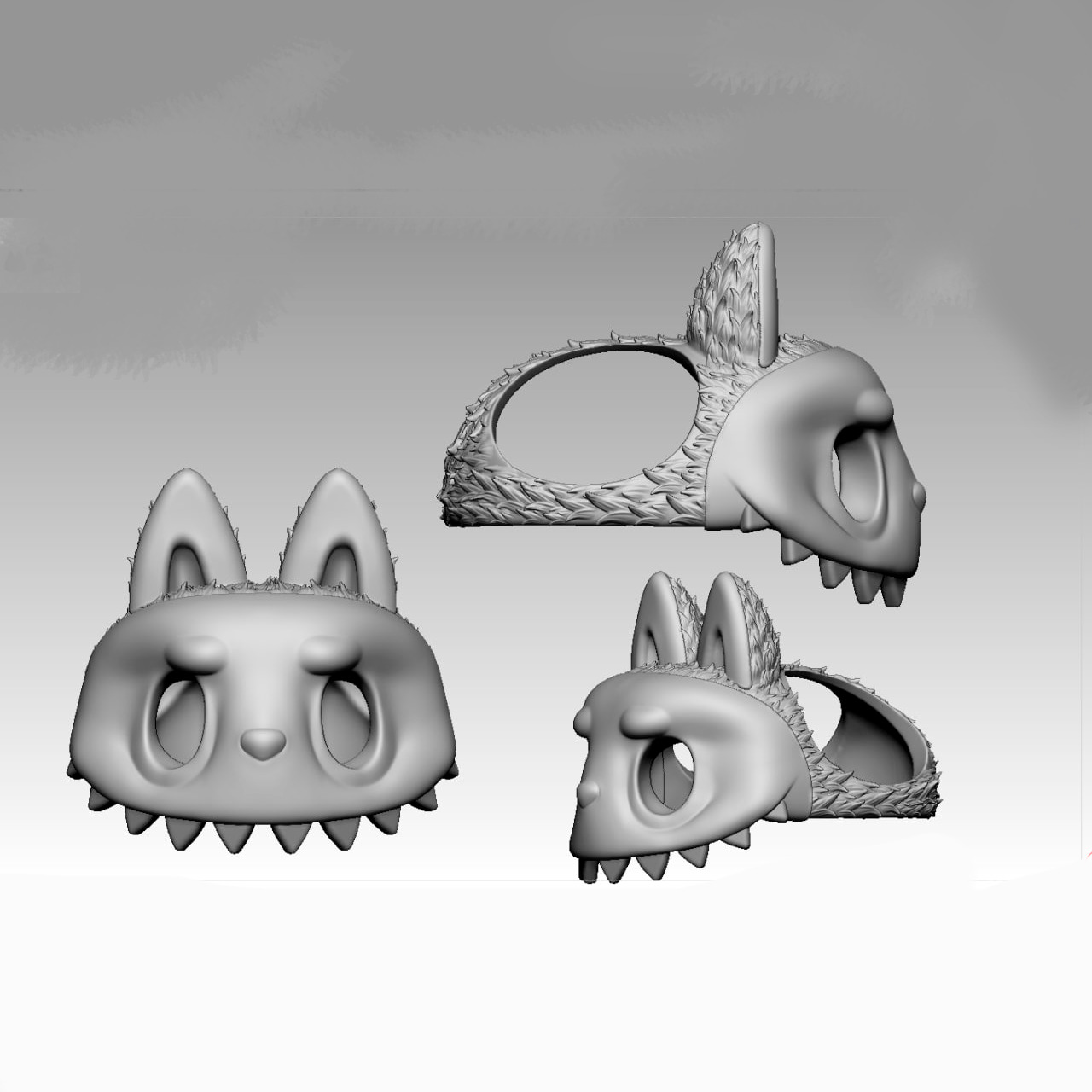 Labubu Style Cat Mask Stylized 3D Print Model for Toys Animals 3D print model_1