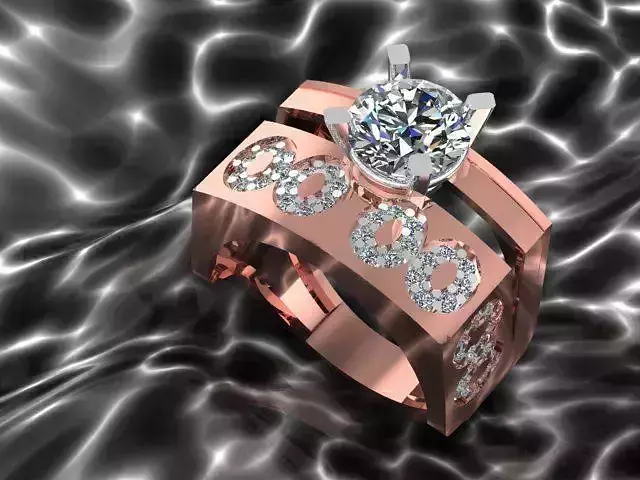 Ring rose gold engagement with diamonds