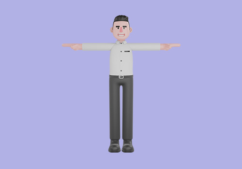 Stylized 3D Male Shopkeeper Character - Cartoon Store Clerk 3D model_1