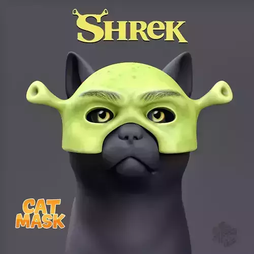 3D Shrek Cat Mask Helmet Funny Pet Cosplay Accessory  3D print model