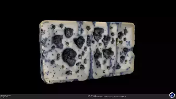 Stylized Danish Blue Cheese 3D Model - AI