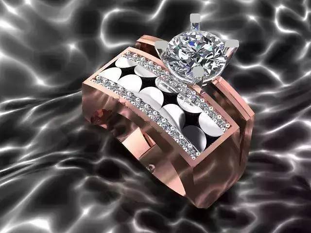 Ring engagement with diamonds