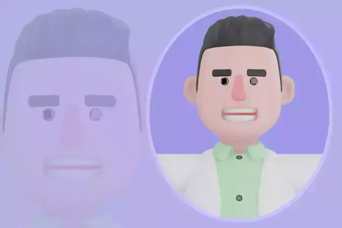 Stylized 3D Male Nutritionist Character - Cartoon Health Expert