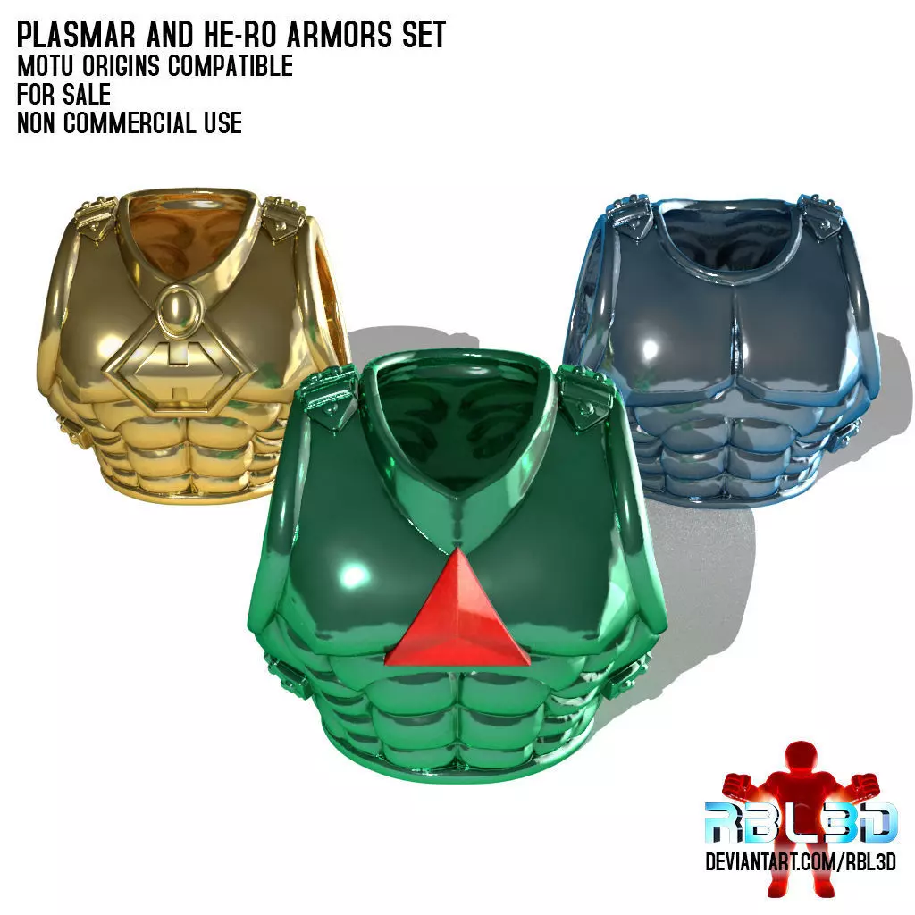 Plasmar and He-ro armors set for motu origins 3D print model