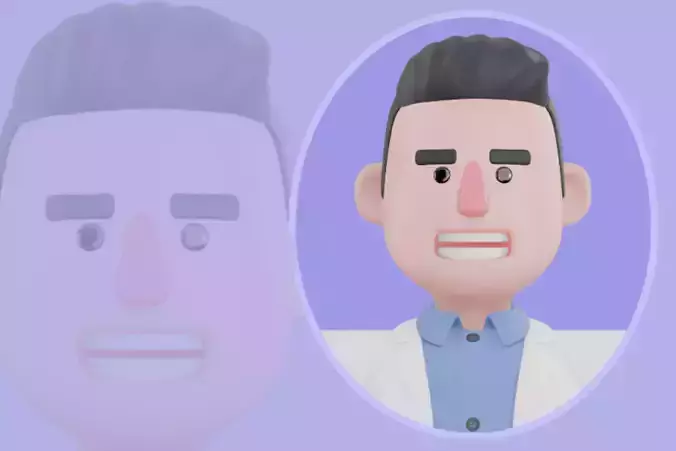 Stylized 3D Male Vet Character - Cartoon Animal Doctor