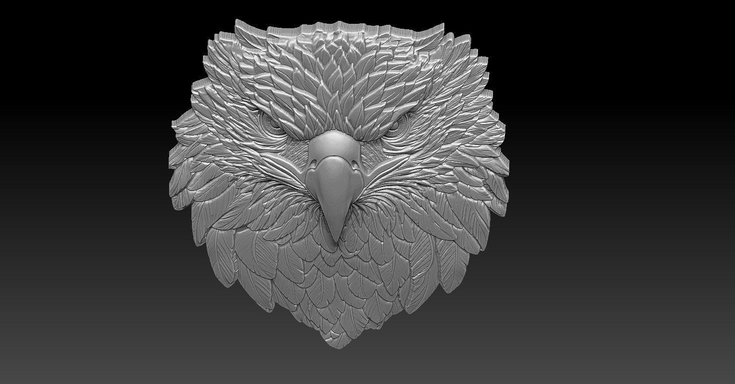 4 Eagle Head CNC Relief Model 3D print model_5
