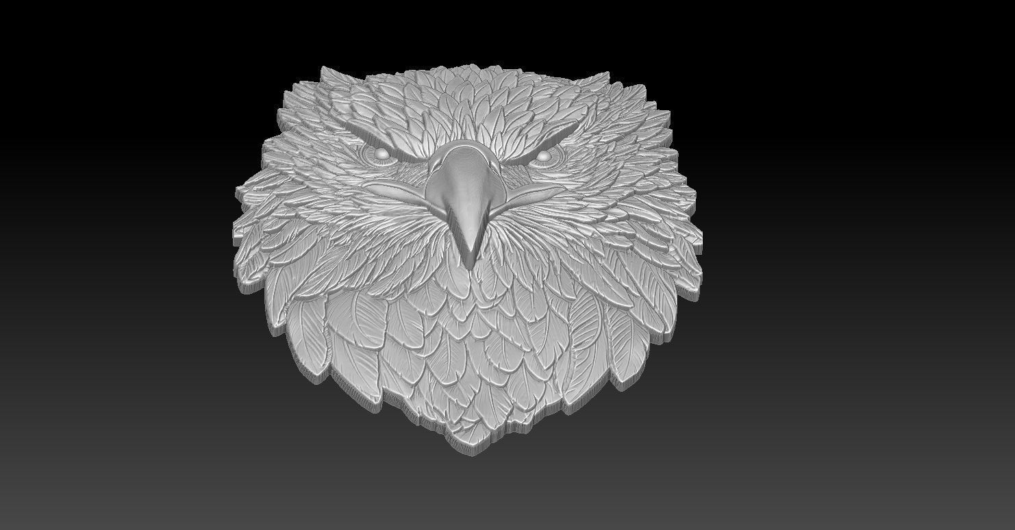4 Eagle Head CNC Relief Model 3D print model_3