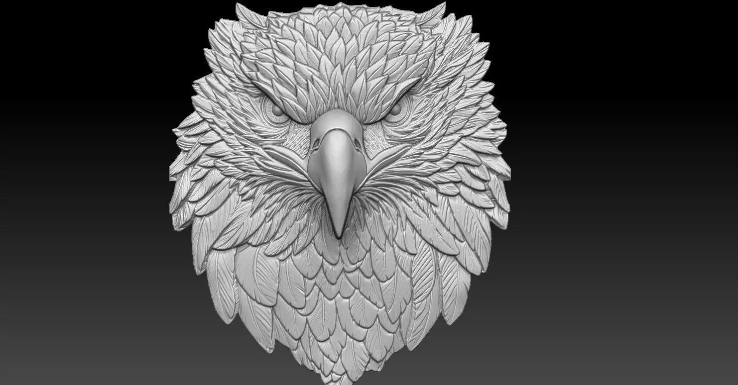 4 Eagle Head CNC Relief Model 3D print model_0