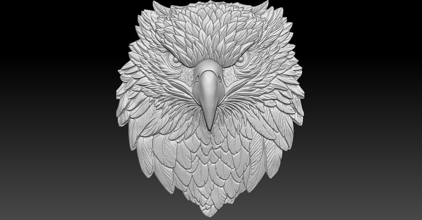 4 Eagle Head CNC Relief Model 3D print model_4