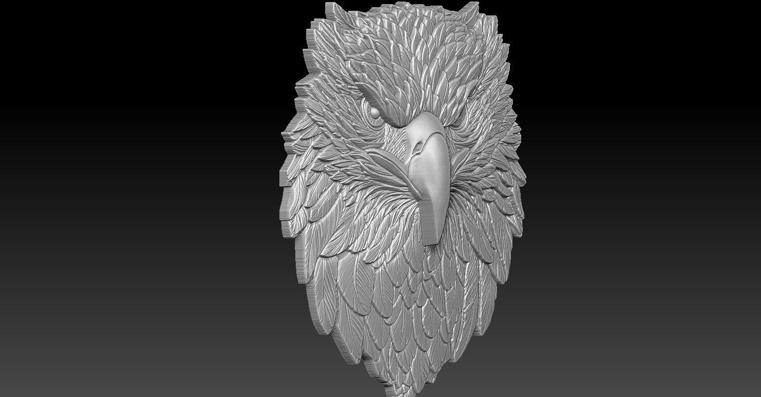 4 Eagle Head CNC Relief Model 3D print model_1