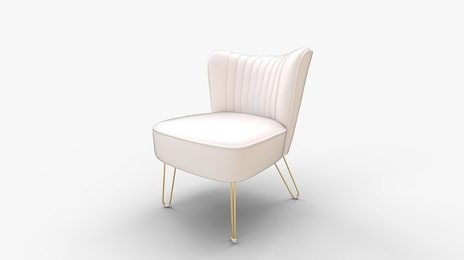 Barto Upholstered Side Chair with Tufted Back 3D model 7