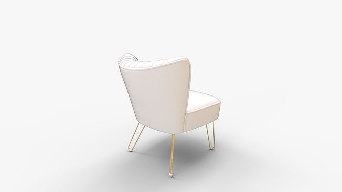 Barto Upholstered Side Chair with Tufted Back 3D model 3