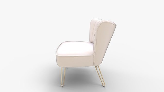 Barto Upholstered Side Chair with Tufted Back 3D model 6
