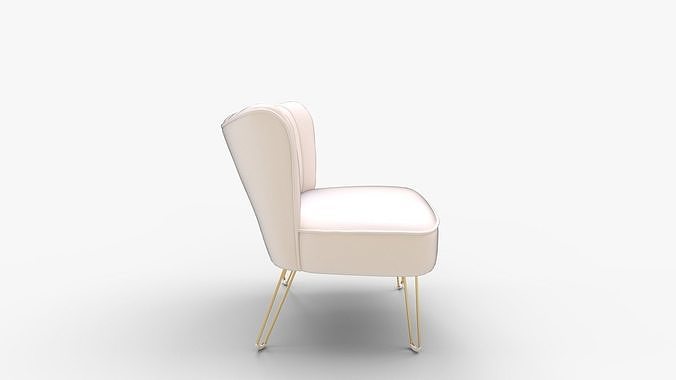 Barto Upholstered Side Chair with Tufted Back 3D model 2