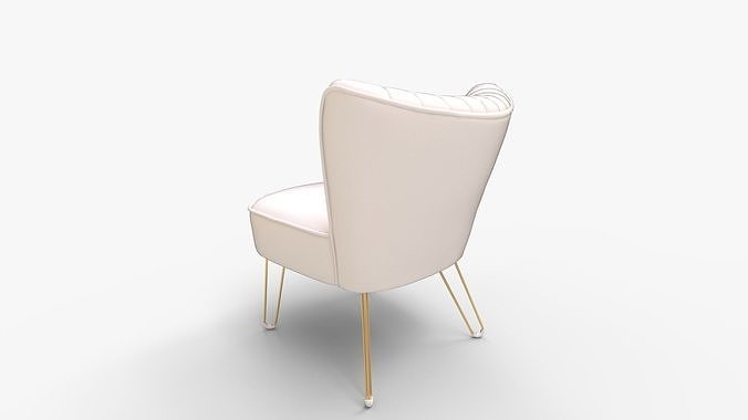 Barto Upholstered Side Chair with Tufted Back 3D model 5