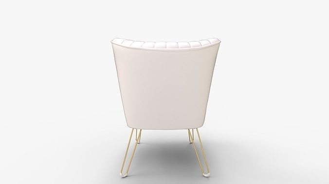 Barto Upholstered Side Chair with Tufted Back 3D model 4