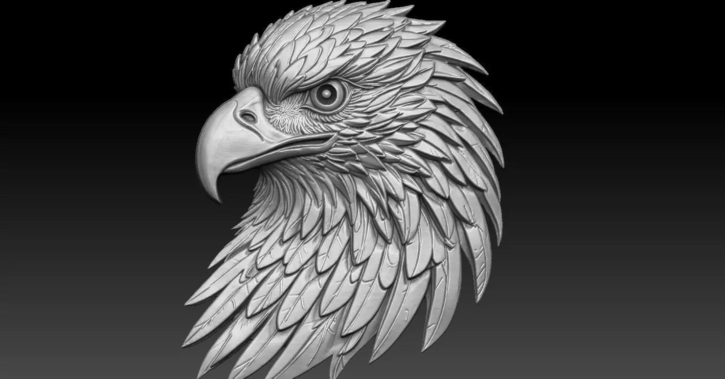 5 Eagle Head CNC Relief Model 3D print model