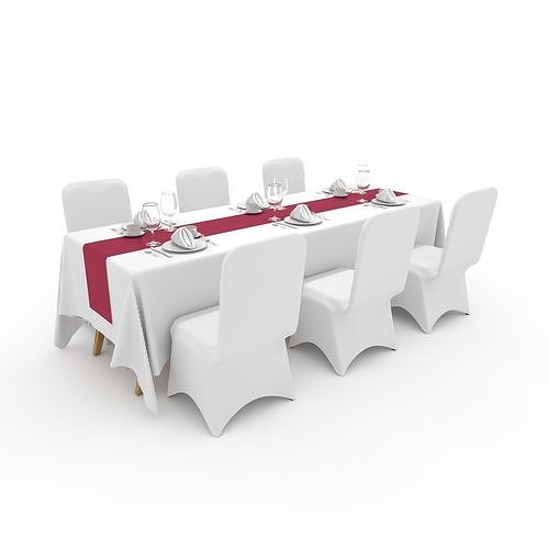 Banquet Table and Chair 101 3D model