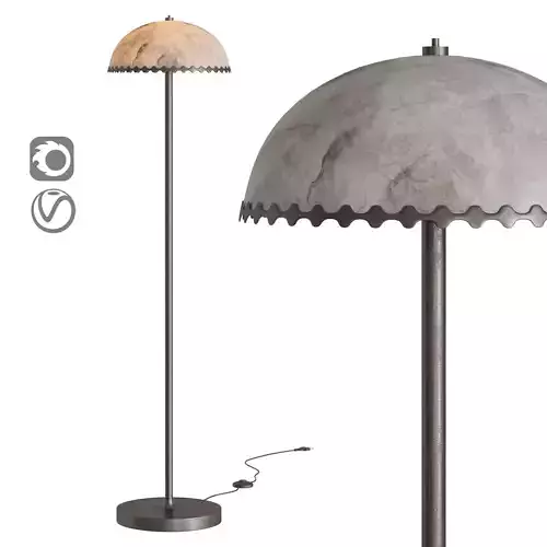 Oceana Black Metal Floor Lamp