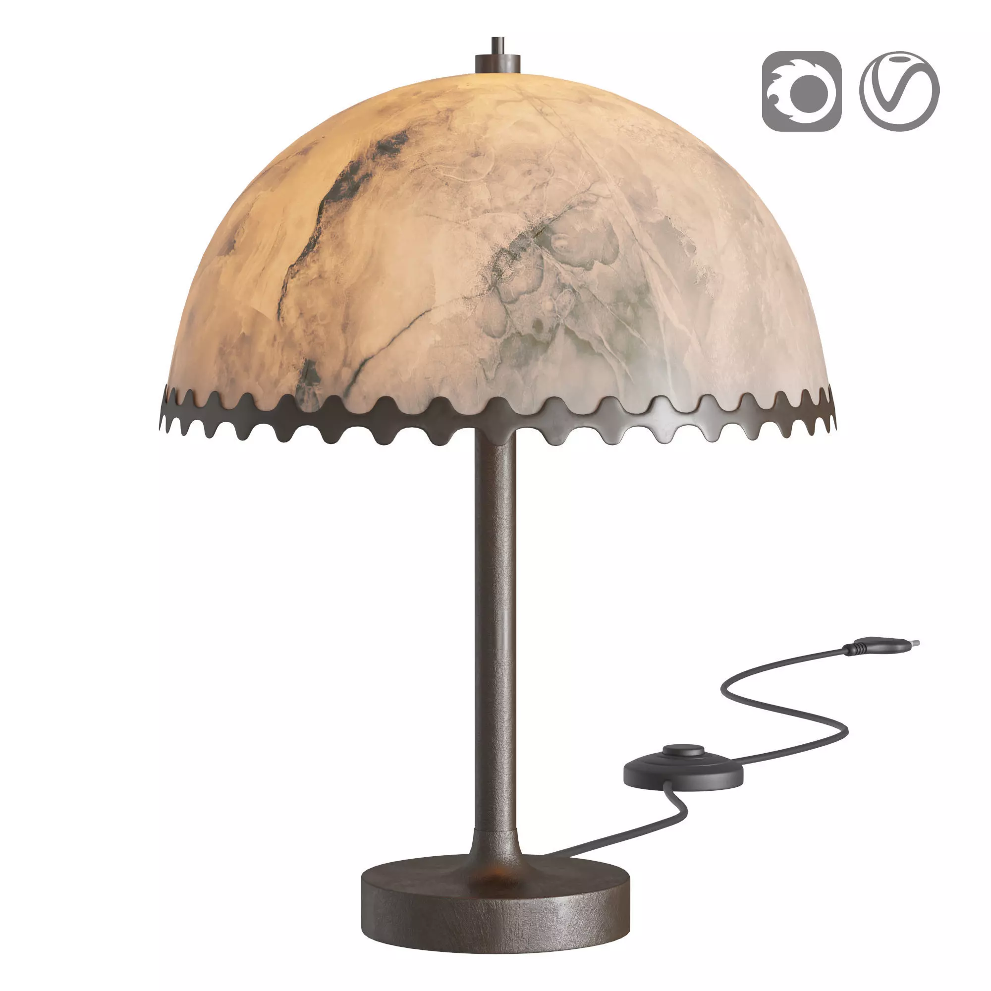 Oceana Black Metal Table Lamp 3D model