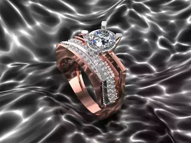 Ring engagement with diamonds