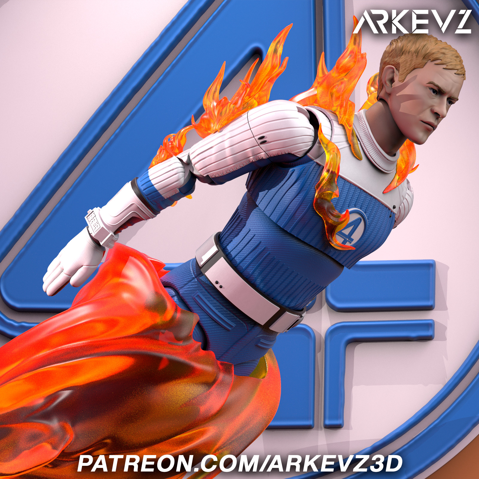 Action Figure  Johnny Storm 3D print model_10