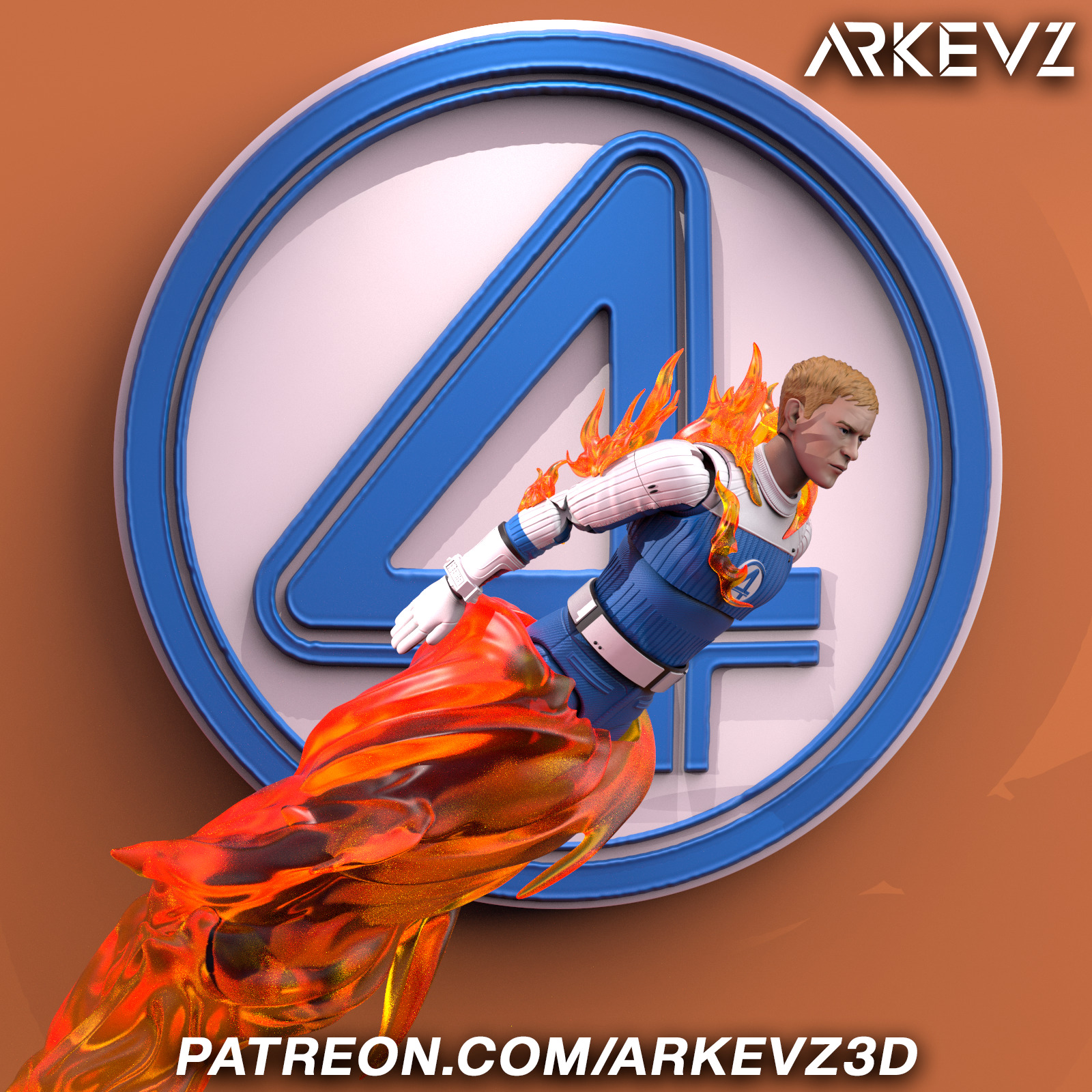 Action Figure  Johnny Storm 3D print model_9