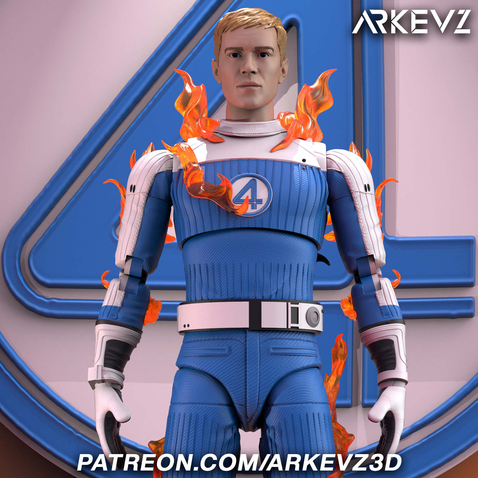 Action Figure  Johnny Storm 3D print model_3