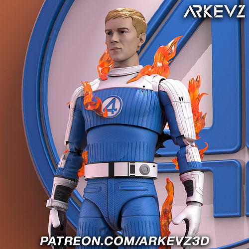 Action Figure  Johnny Storm 3D print model