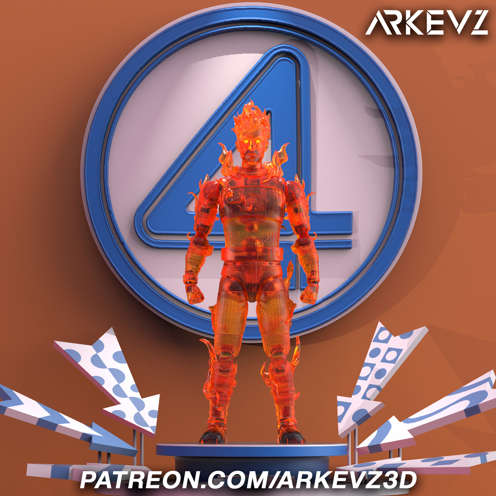 Action Figure  Johnny Storm 3D print model_6