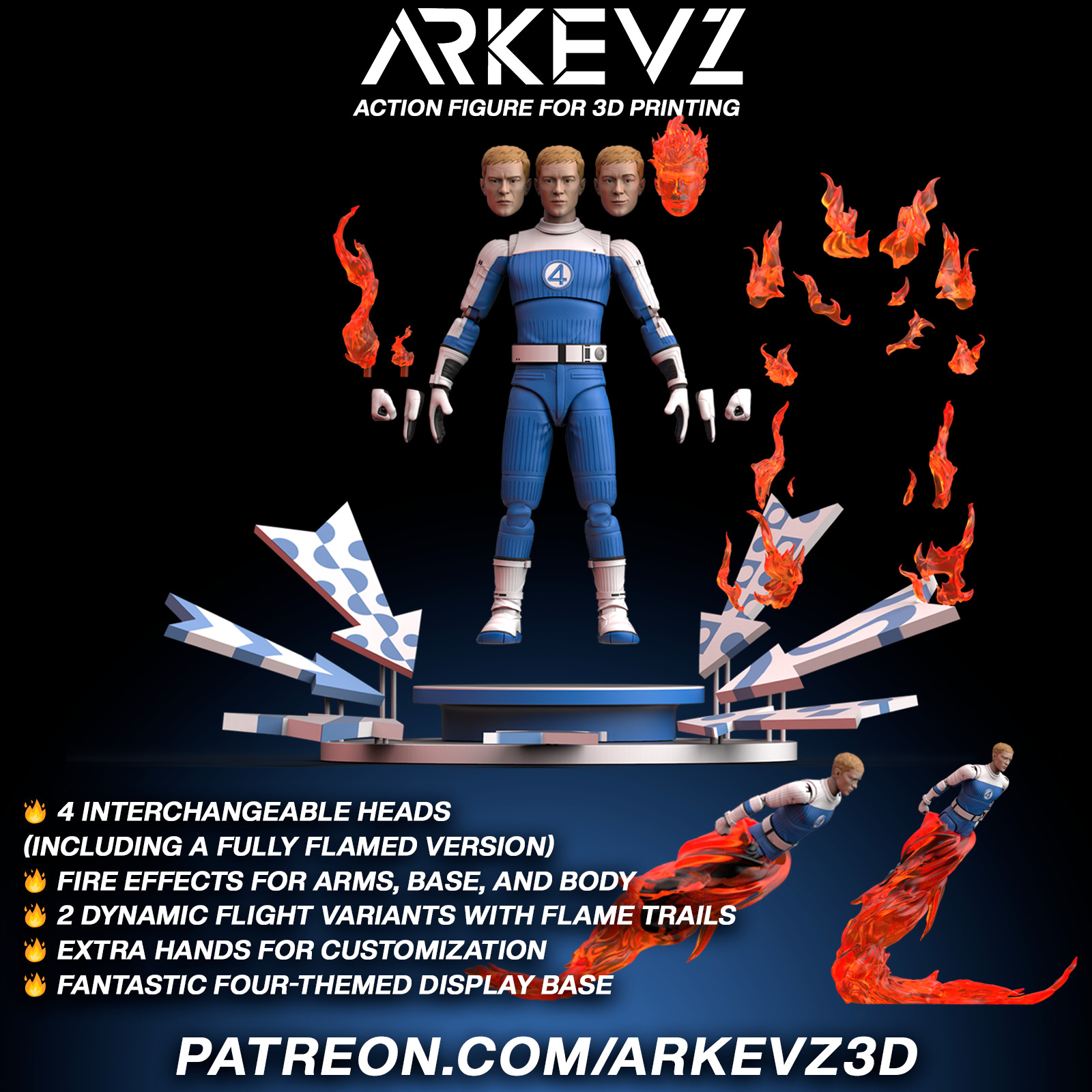 Action Figure  Johnny Storm 3D print model_4